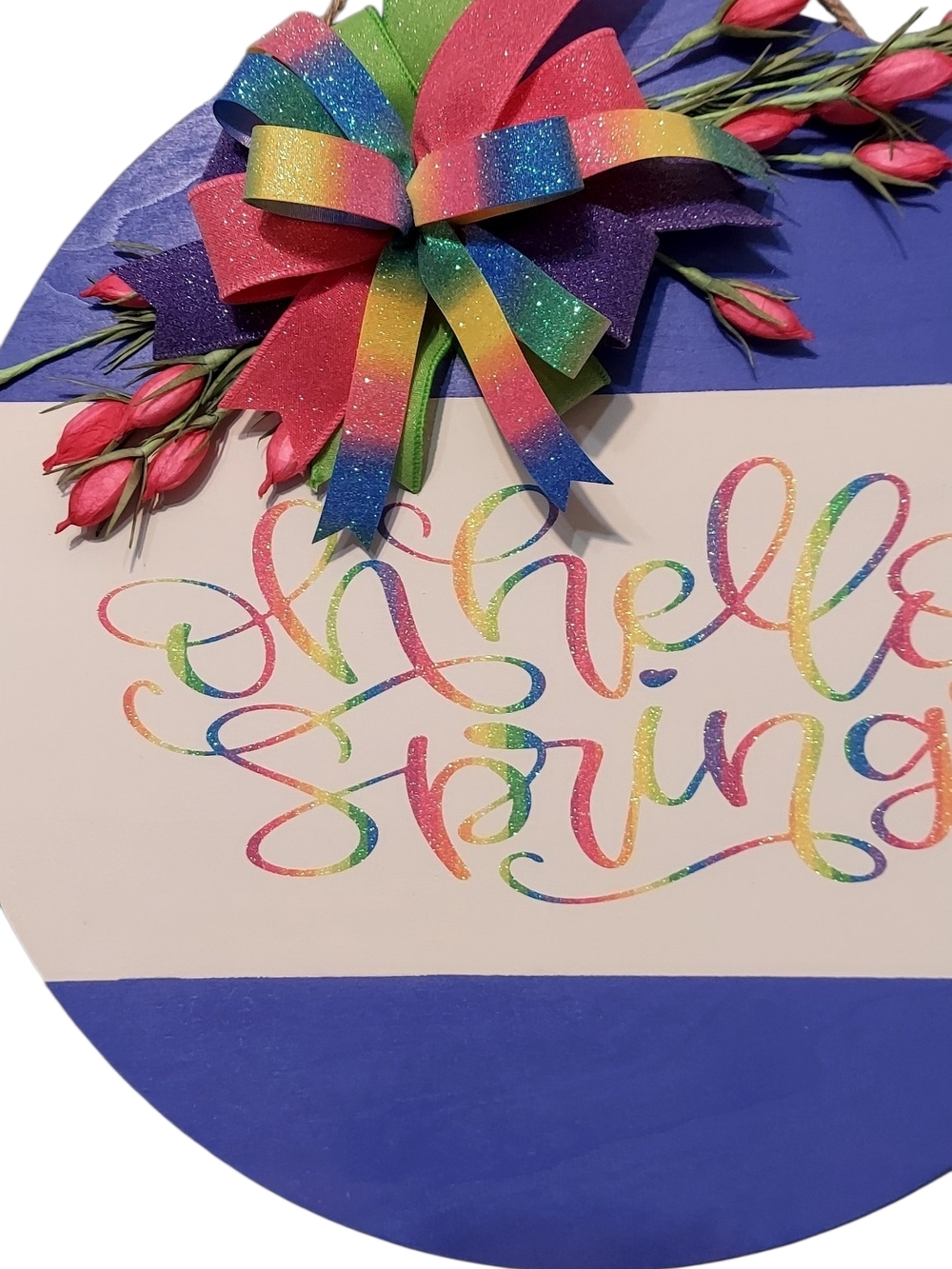 Handcrafted Hello Spring Sign - Picture 3 of 3